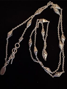 Lois Hill Silver Filigree Station Necklace